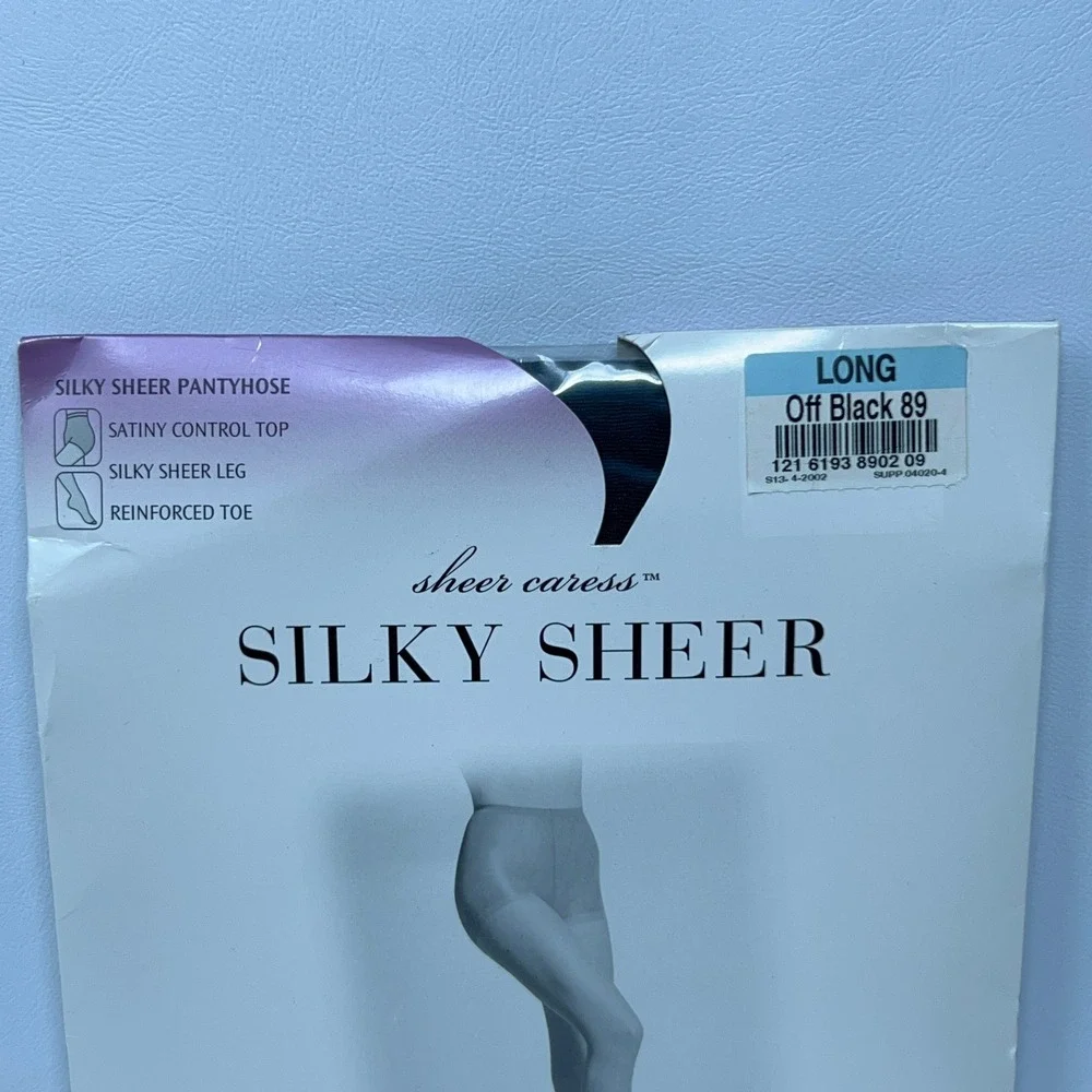 JCPenney Womens Size Long Off Black Silky Sheer Control Top Pantyhose NWT